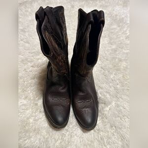 MATERSON Women's RB7467 Brown Geniune Leather Mid Calf Cowboy Boots Sz. 10 M